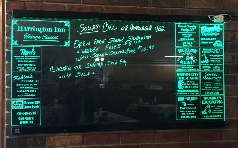 Horizontal Menu Board